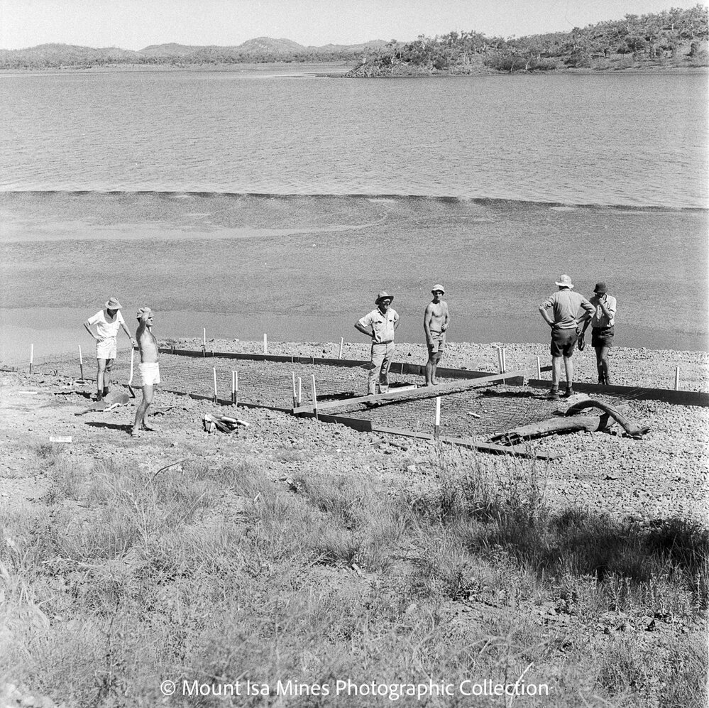 New boat ramp at the Sailing Club, Lake Moondarra, February 1970