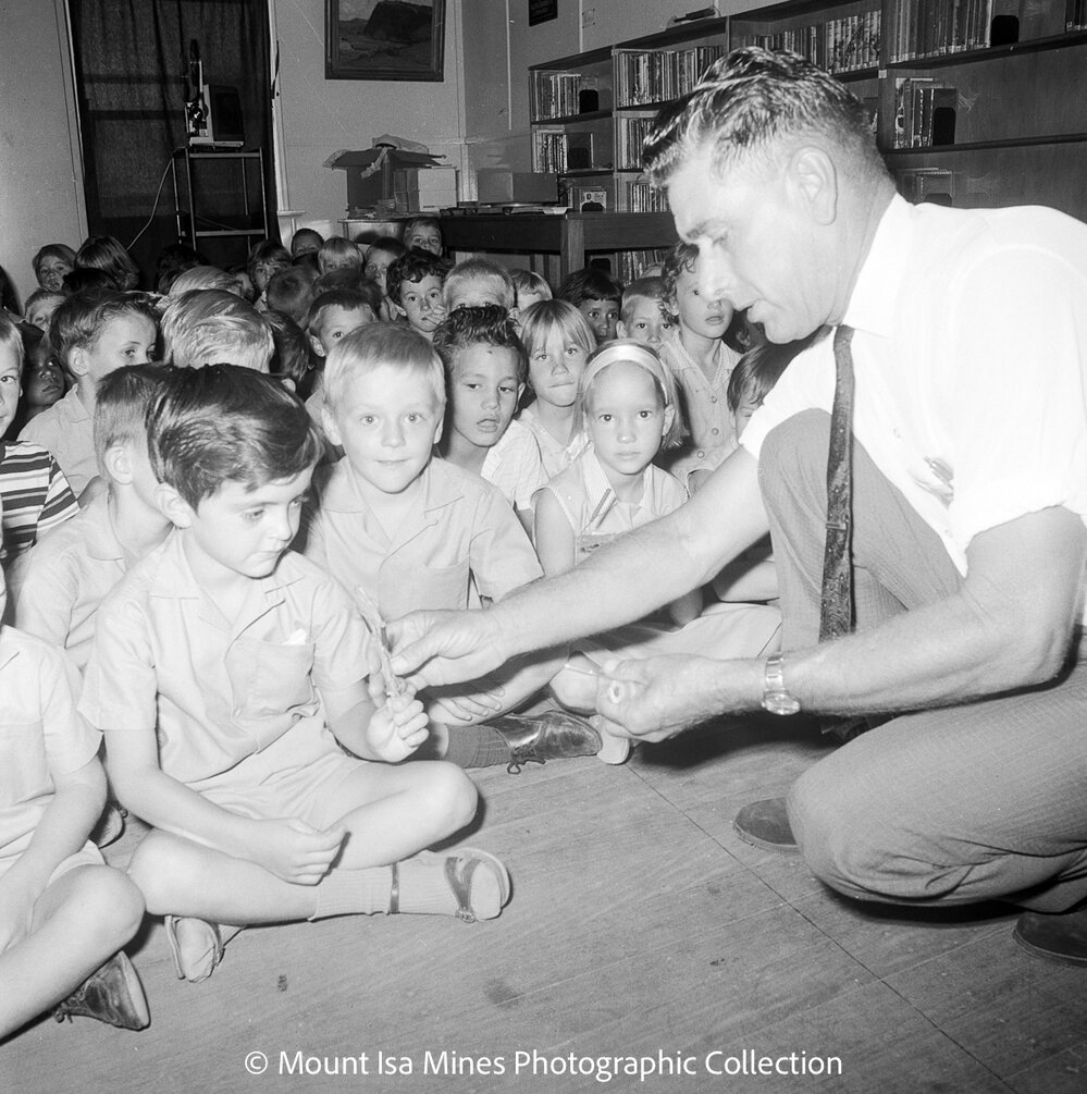 Talk on detonators at Central State School, Mount Isa City, February 1970