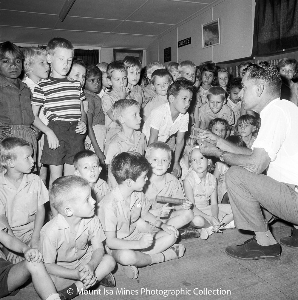 Talk on detonators at Central State School, Mount Isa City, February 1970