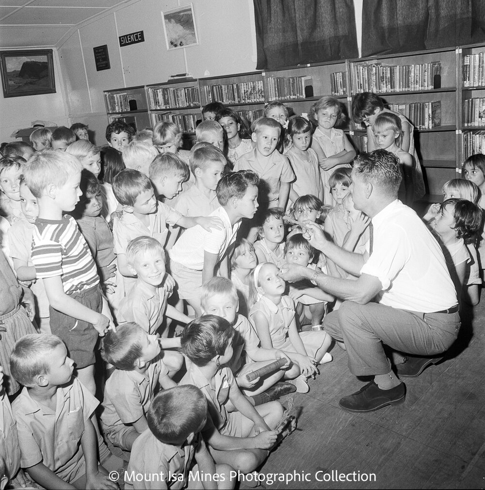 Talk on detonators at Central State School, Mount Isa City, February 1970