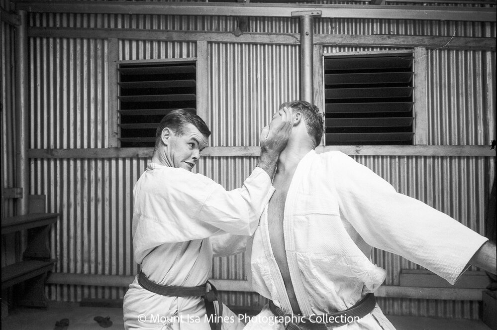 People practising Karate at Judo Club, February 1970