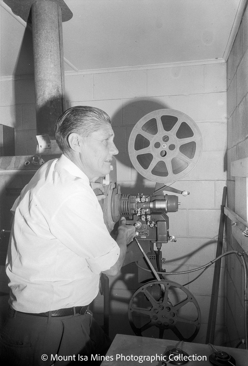 Projectionist working at BSD Picture Theatre, Parkside, January 1970