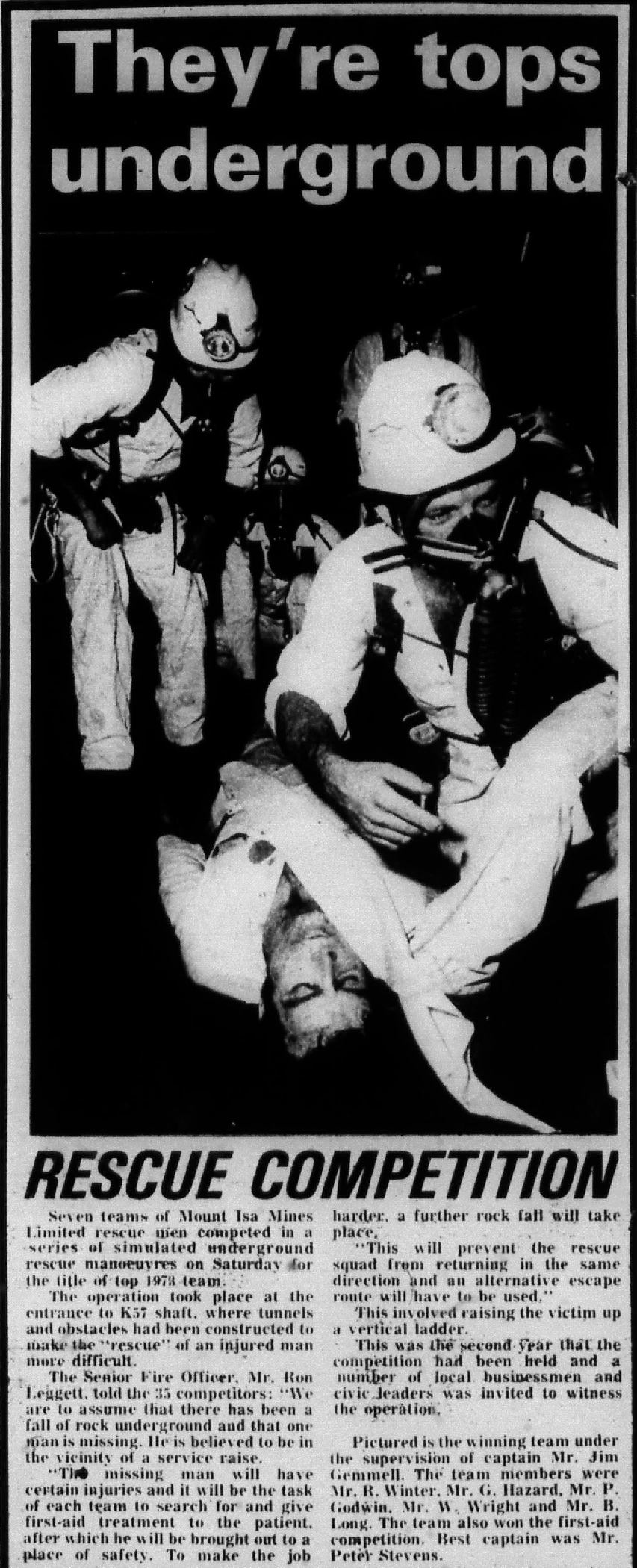 Rescue competition, November 1973