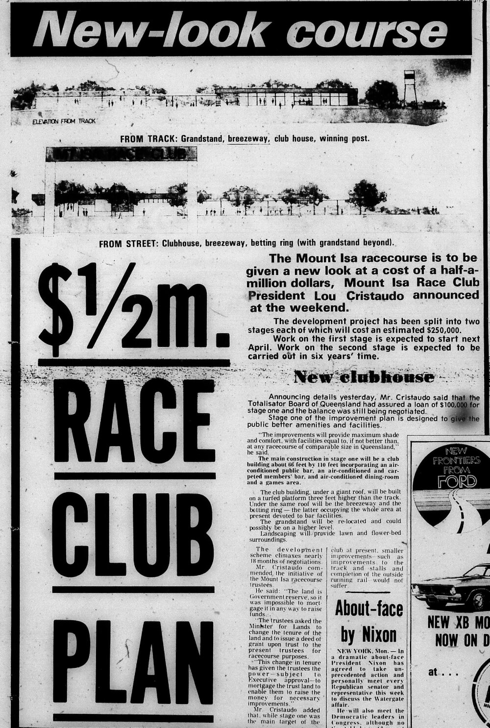 $1/2m. Race Club plan, November 1973