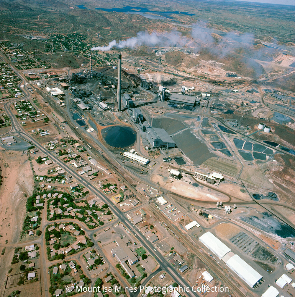 Aerial view of Mount Isa Mines, January 1979