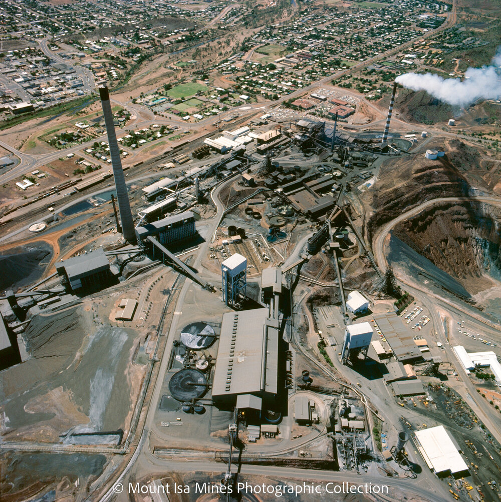 Aerial view of Mount Isa Mines, January 1979