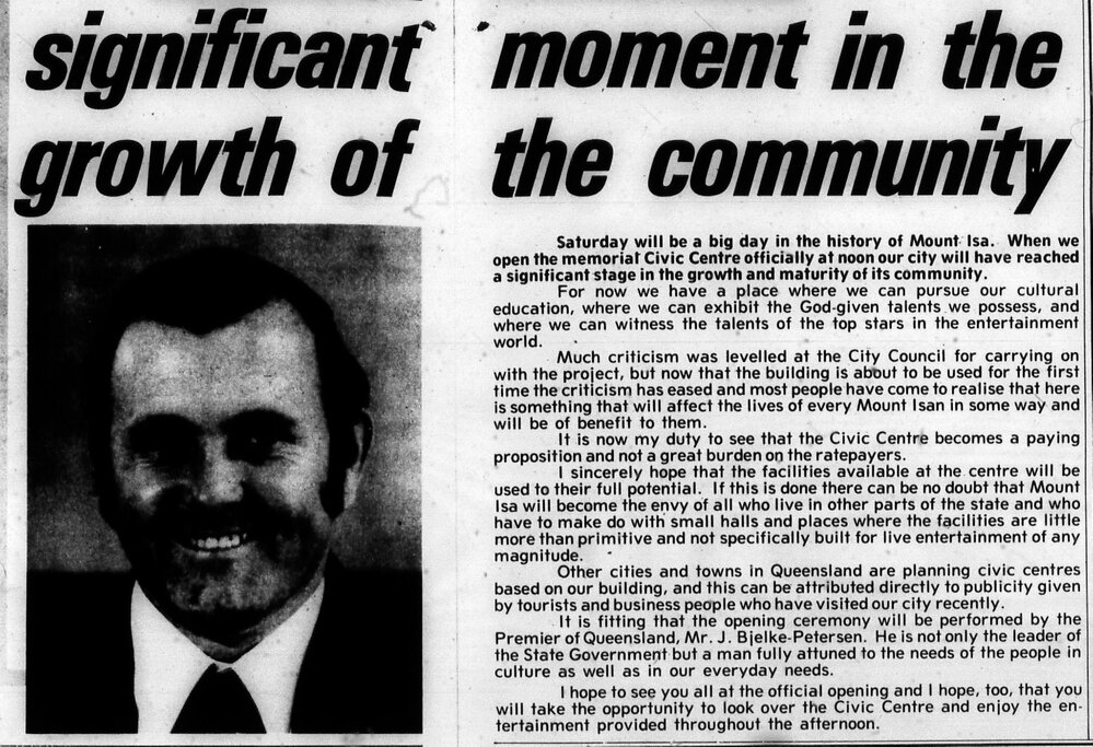 Significant moment in the growth of the community, November 1974