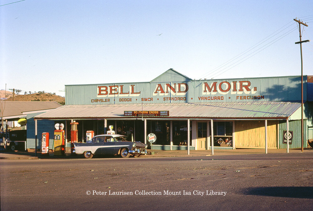 Bell and Moir car dealer, Mount Isa City, June 1962