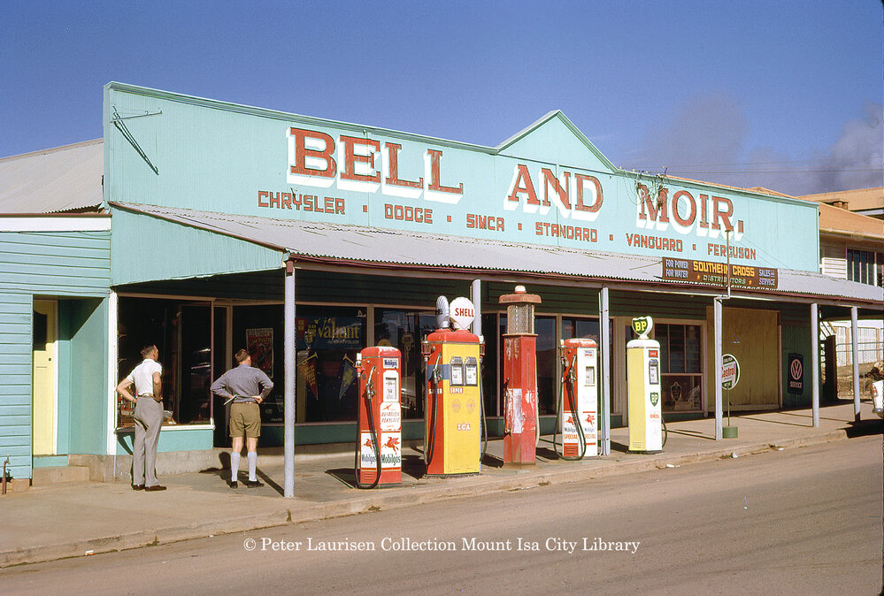 Bell and Moir car dealer, Mount Isa City, June 1962