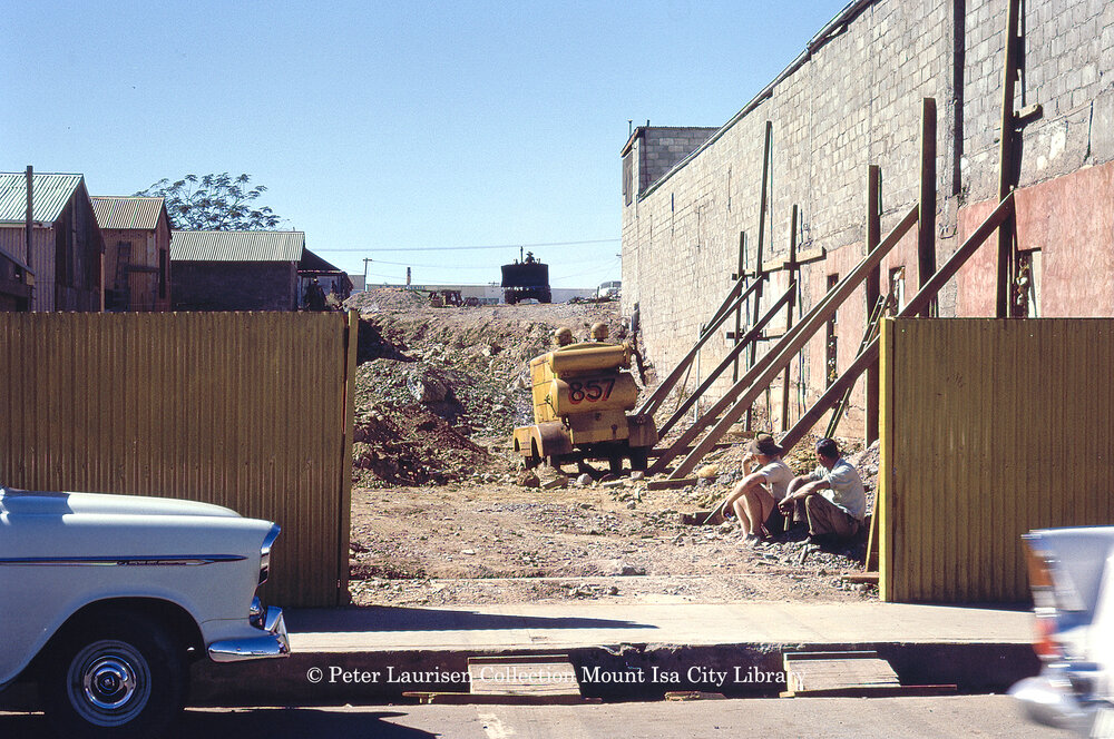 Excavation for new G. J. Coles Building, Mount Isa City, August 1962