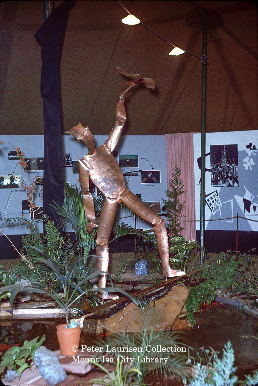 Copper sculpture, Mount Isa Exhibition, Spear Creek, May 1963