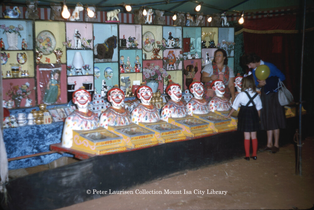 Side show alley, Mount Isa Exhibition, Spear Creek, May 1963