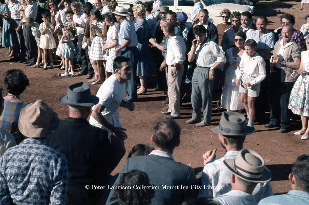 Foot race, Mount Isa Industrial Fair, Spear Creek, June 1962