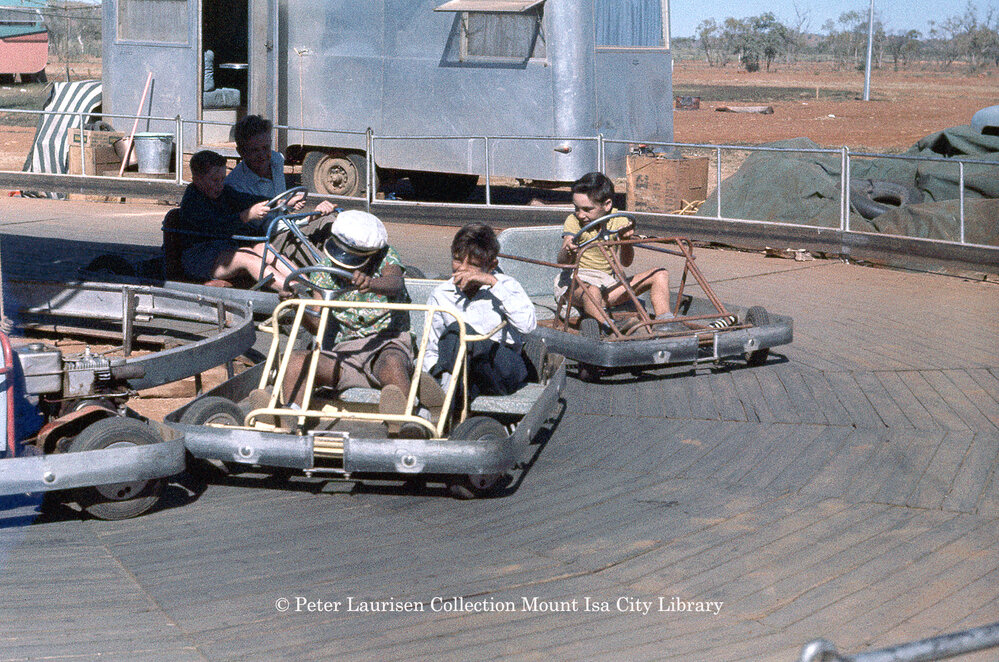 Gokarts, Mount Isa Industrial Fair, Spear Creek, June 1962