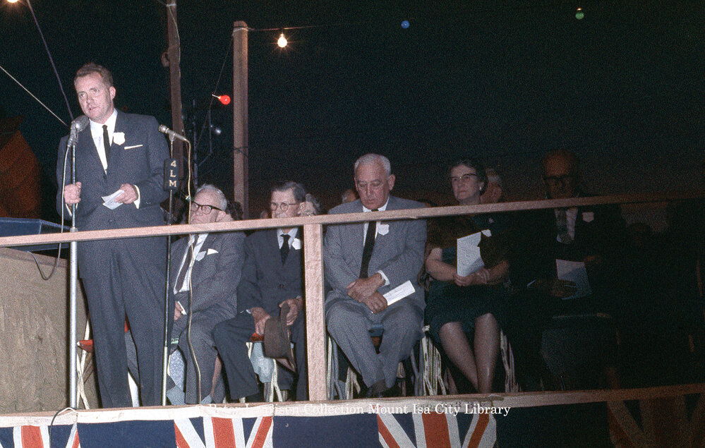 Opening of Mount Isa Industrial Fair, Spear Creek, June 1962