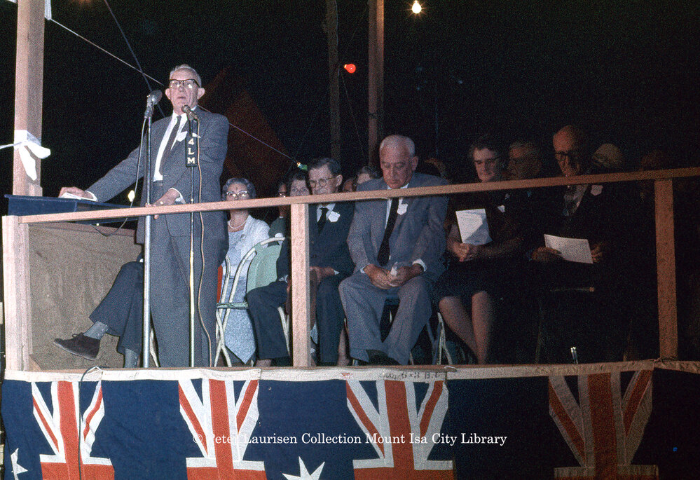 Opening of Mount Isa Industrial Fair, Spear Creek, June 1962