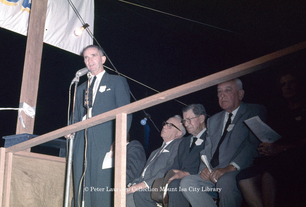 Opening of Mount Isa Industrial Fair, Spear Creek, June 1962