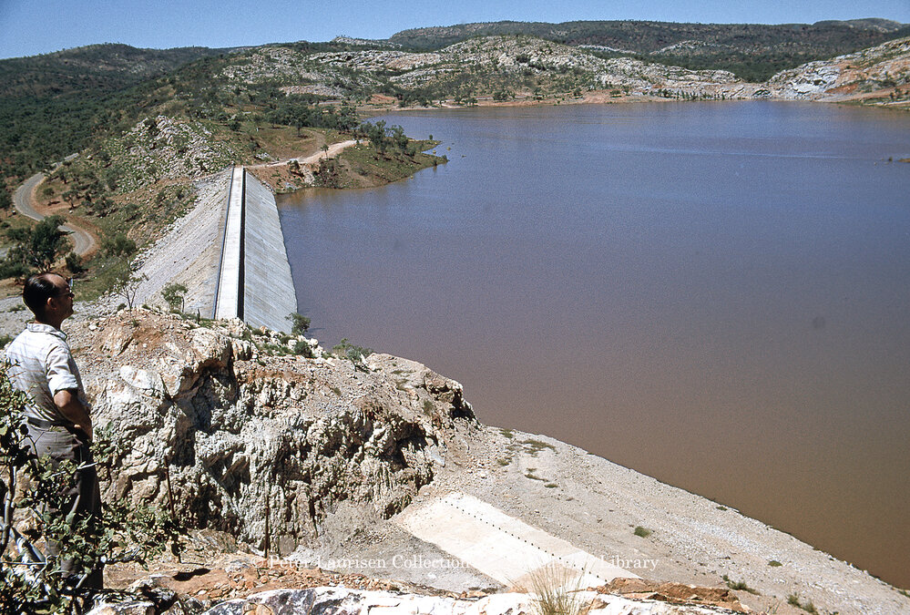 Lake Moondarra dam wall, April 1959