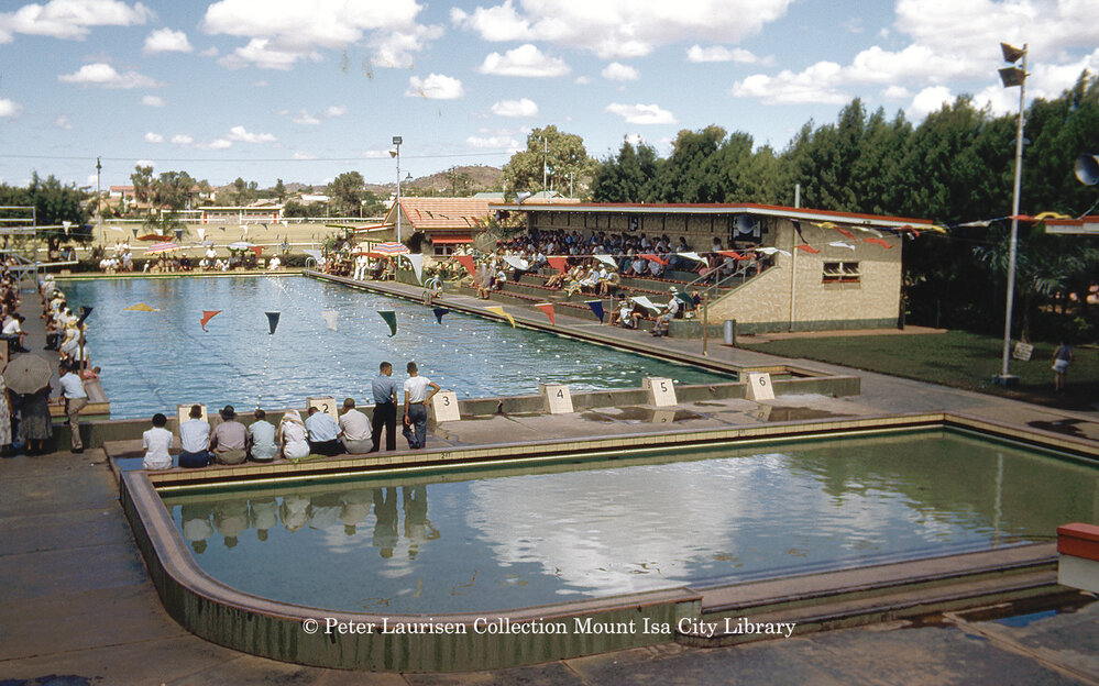 Mount Isa Memorial Swimming Pool carnival, Parkside, c.1956