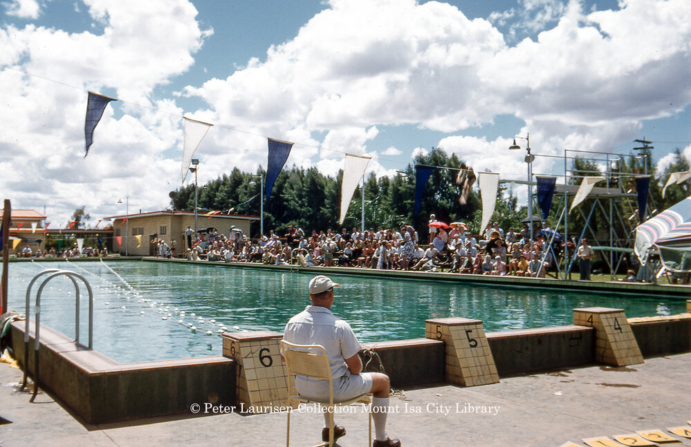 Mount Isa Memorial Swimming Pool carnival, Parkside, 1956