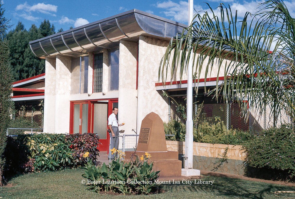 Mount Isa Memorial Swimming Pool entrance, Parkside, c.1956