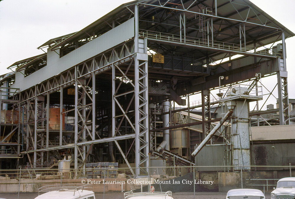 Copper Smelter converter aisle, Mount Isa Mines, May 1962