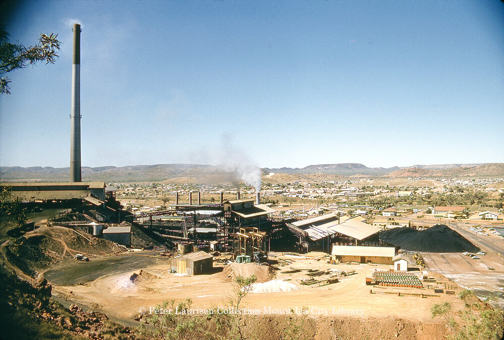 Copper Stack under construction, Mount Isa Mines, c.1959
