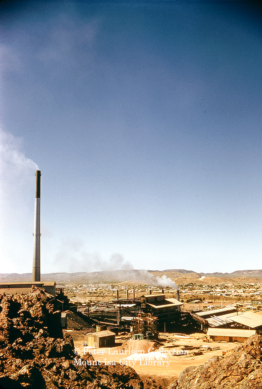 Copper Stack under construction, Mount Isa Mines, c.1959