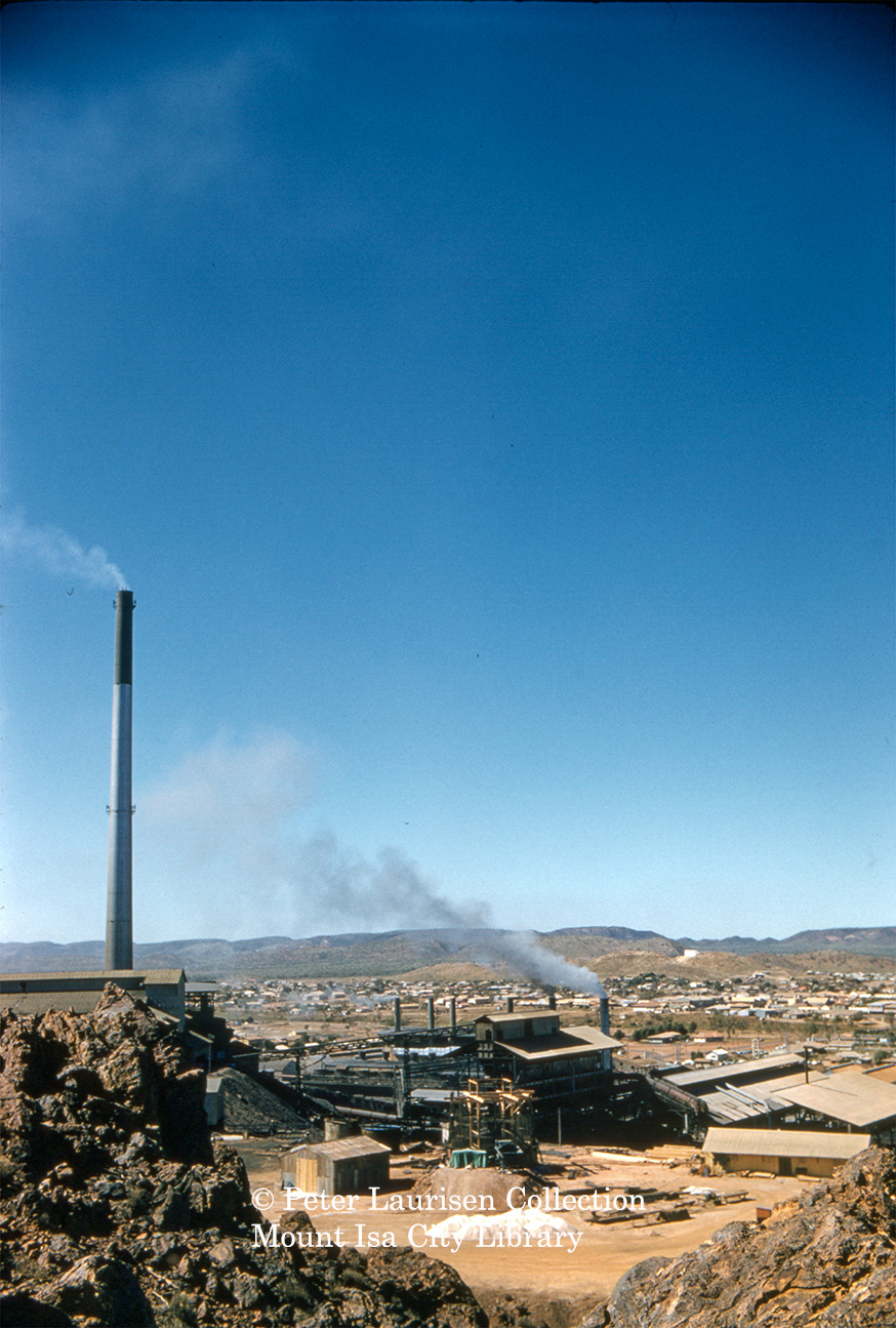 Copper Stack under construction, Mount Isa Mines, June 1959