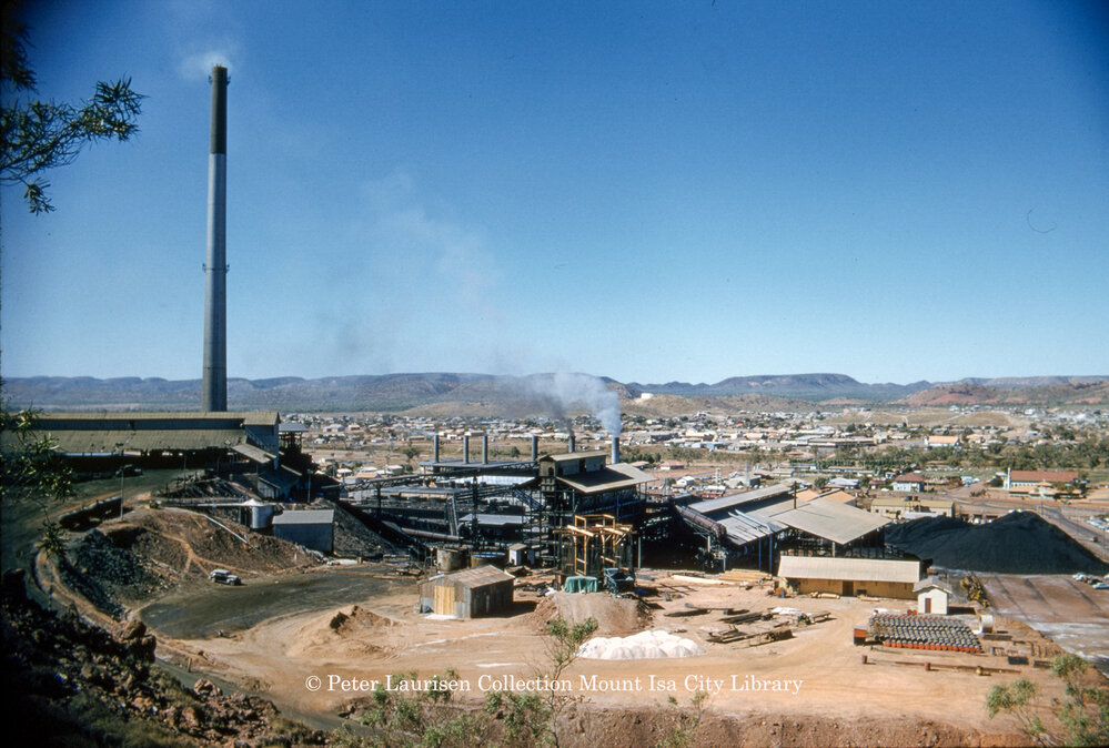 Copper Stack under construction, Mount Isa Mines, June 1959