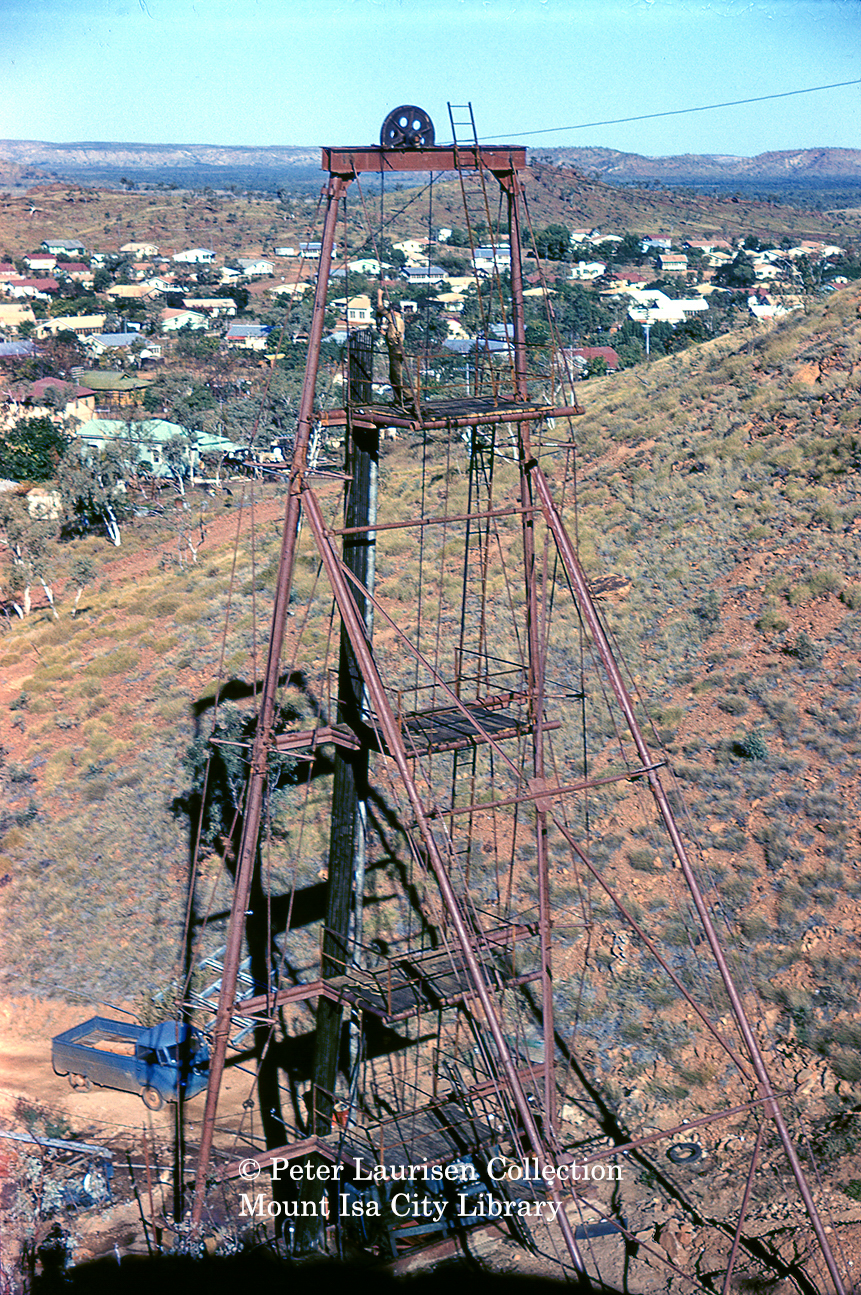 Diamond drill rig, Mount Isa Mines, c.1956