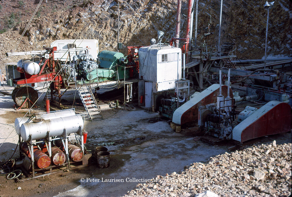 Florasol drill rig at Z31 vent shaft site, Mount Isa Mines, July 1963