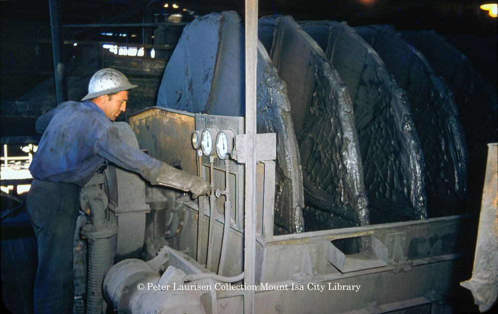 Lead Smelter filter plant, Mount Isa Mines, c.1956