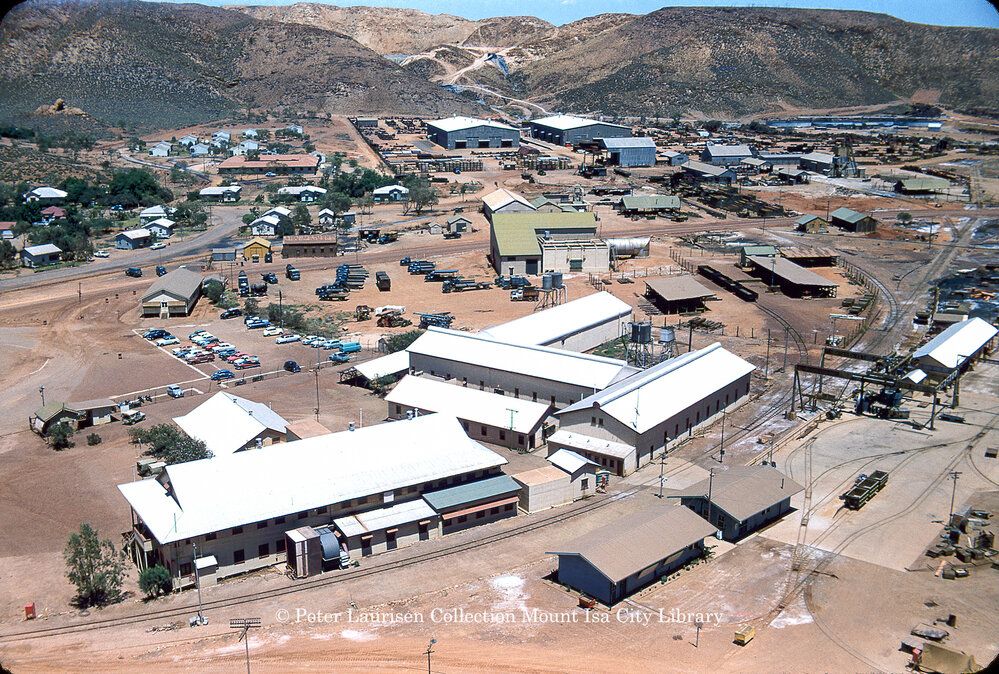 Man and Supply area, Mount Isa Mines, c.1956