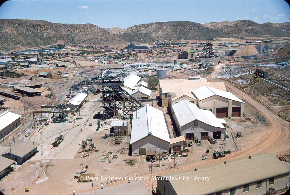 Man and Supply area, Mount Isa Mines, c.1959