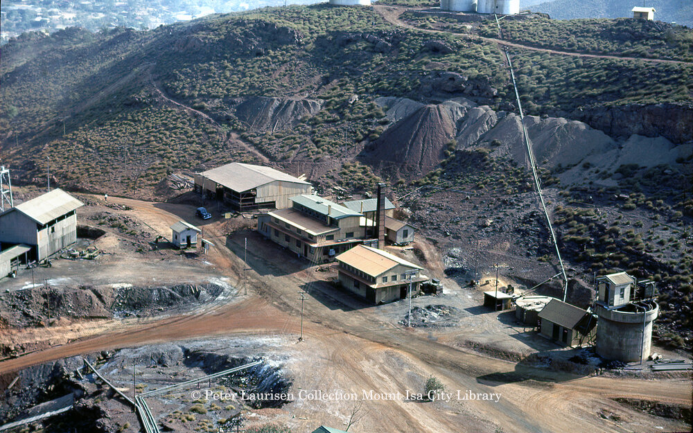Assay Laboratory, time gate, and water treatment plant, Mount Isa Mines, September 1953