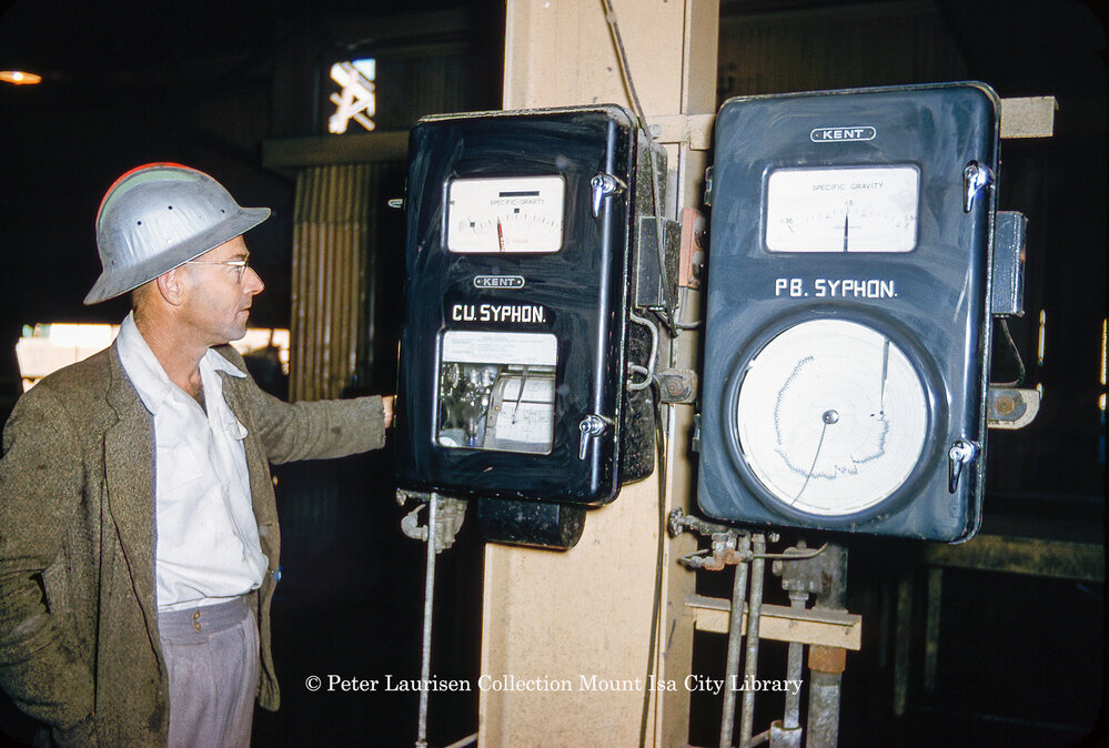 Chart recorders at Mill, Mount Isa Mines, July 1956