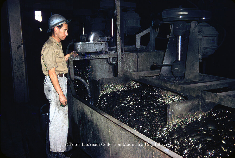 Copper flotation cell at Mill, Mount Isa Mines, c.1956