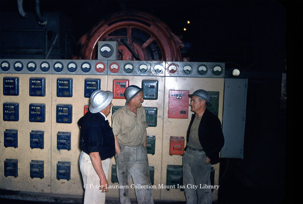 Electrical control panel at Mill, Mount Isa Mines, c.1956