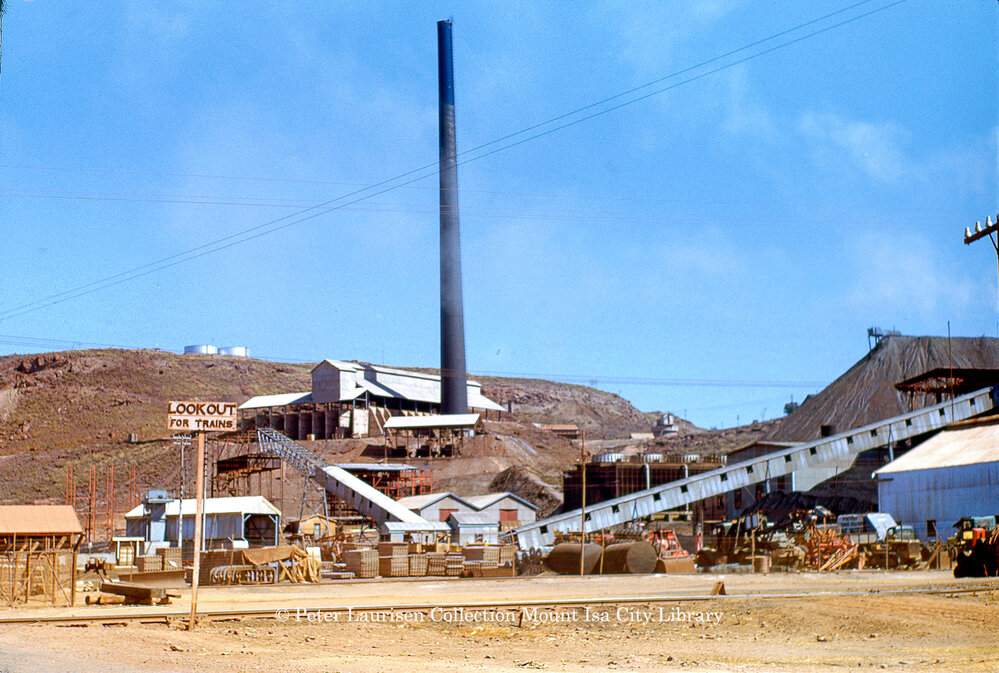 Copper Smelter under construction, Mount Isa Mines, August 1951