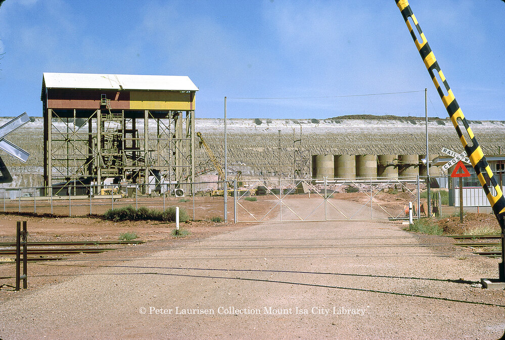 Track hopper under construction, Mount Isa Mines, May 1962