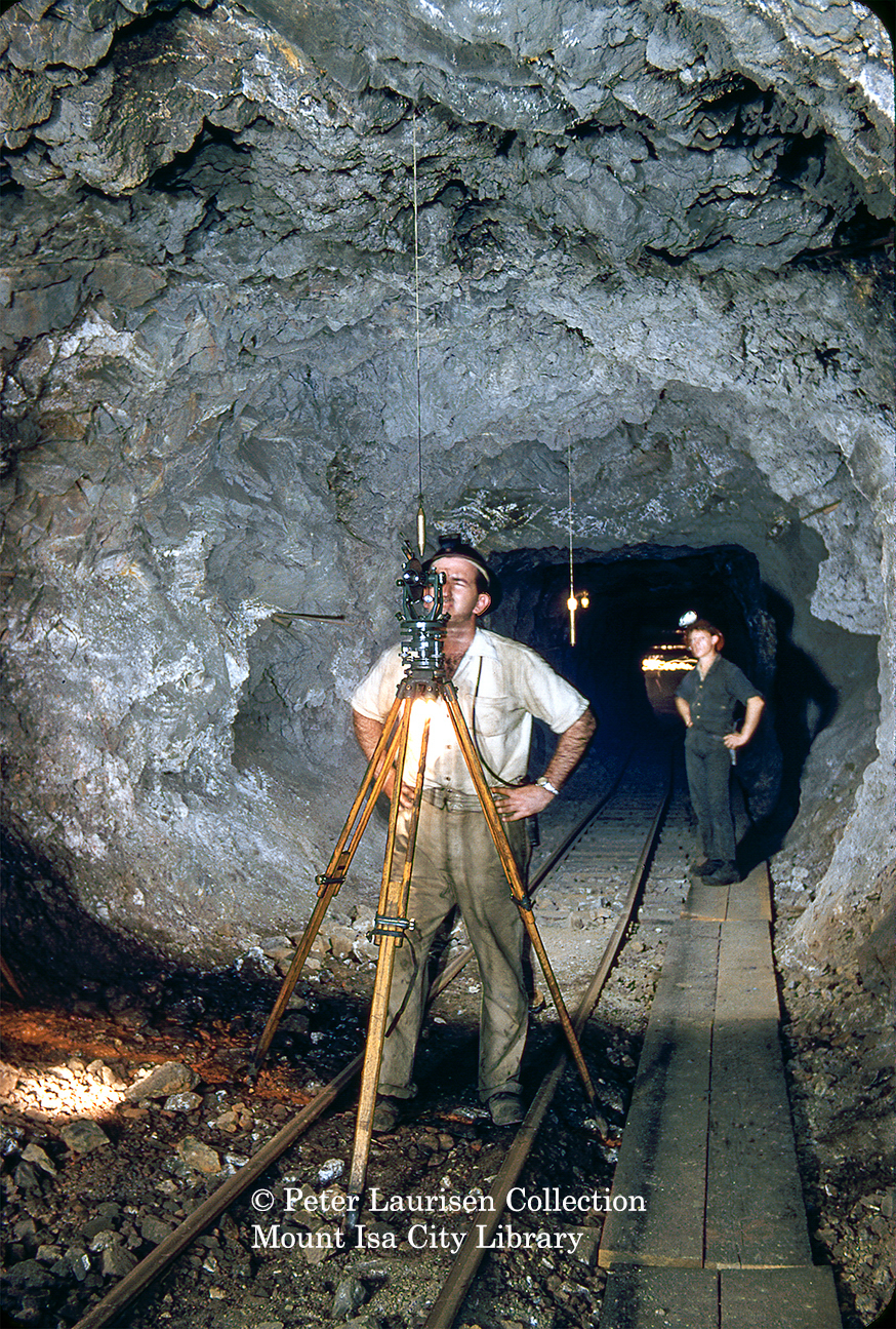 Undergound surveyors, Mount Isa Mines, c.1956