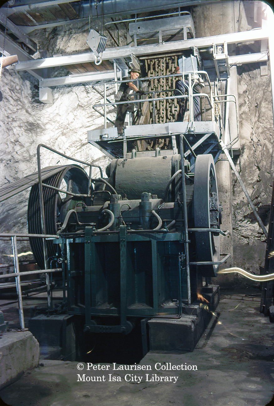 Underground secondary jaw crusher, Mount Isa Mines, c.1956
