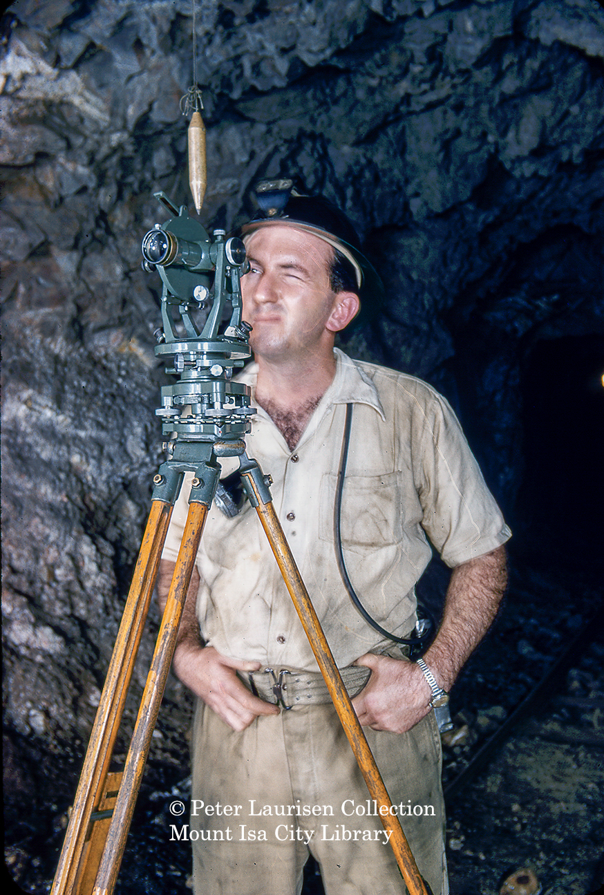 Underground surveyor, Mount Isa Mines, July 1956