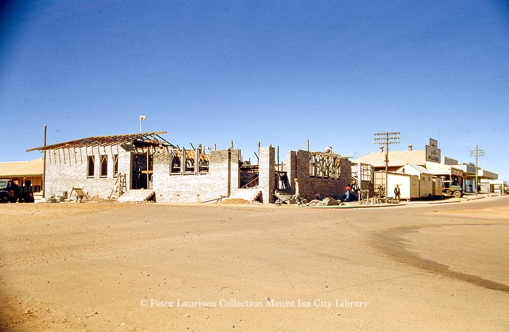 Post office under construction, Mount Isa City, July 1953