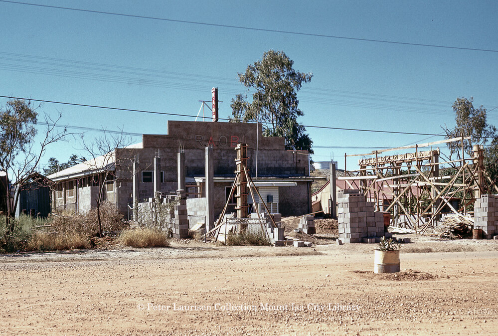 RAOB Temple and social club The Buffs Club under construction, Mount Isa City, April 1962