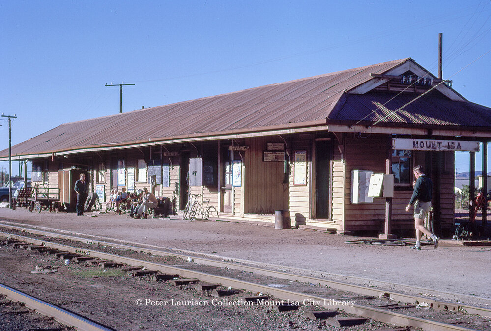Mount Isa Railway Station platform, Miles End, June 1962