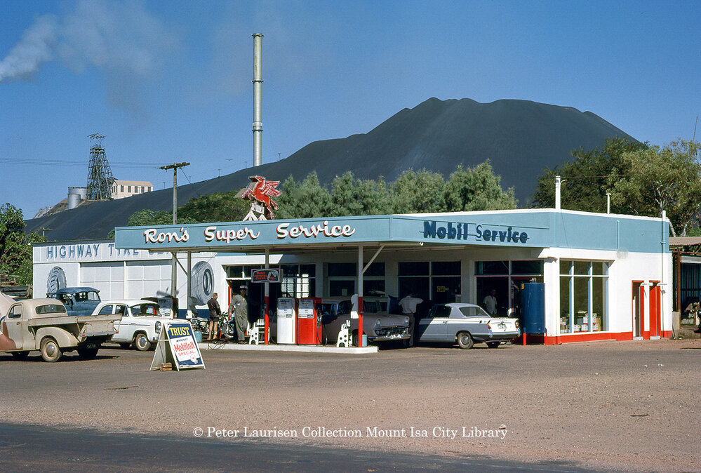 Ron's Super Service Station, Miles End, May 1962