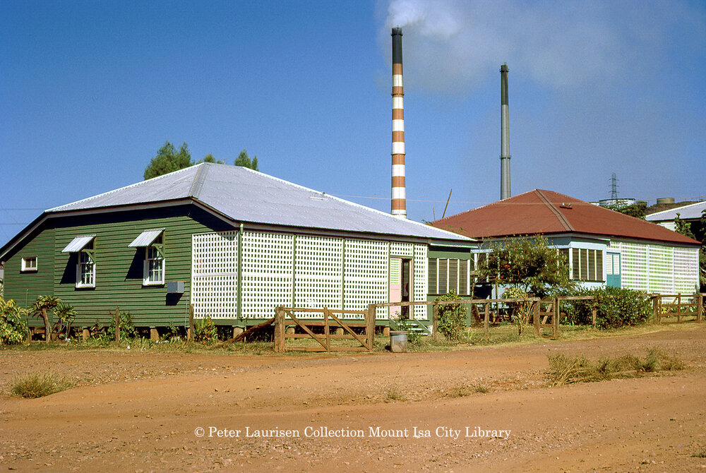 Two railway houses, Miles End, May 1962