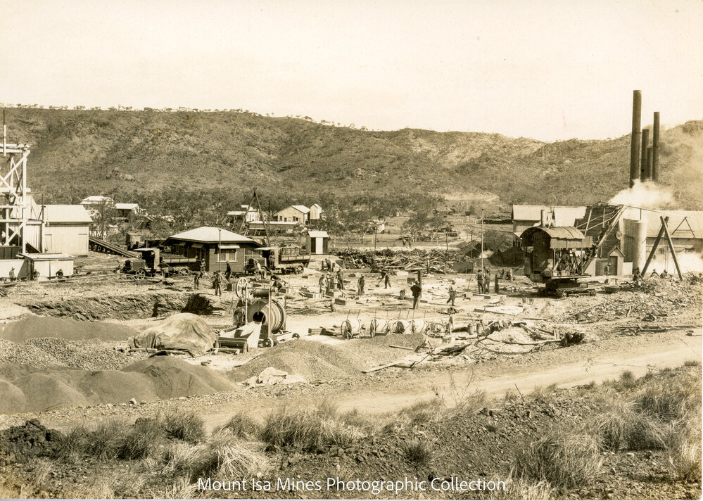 Man and Supply Winder House and Compressor House under construction, June 1930